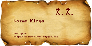 Kozma Kinga névjegykártya